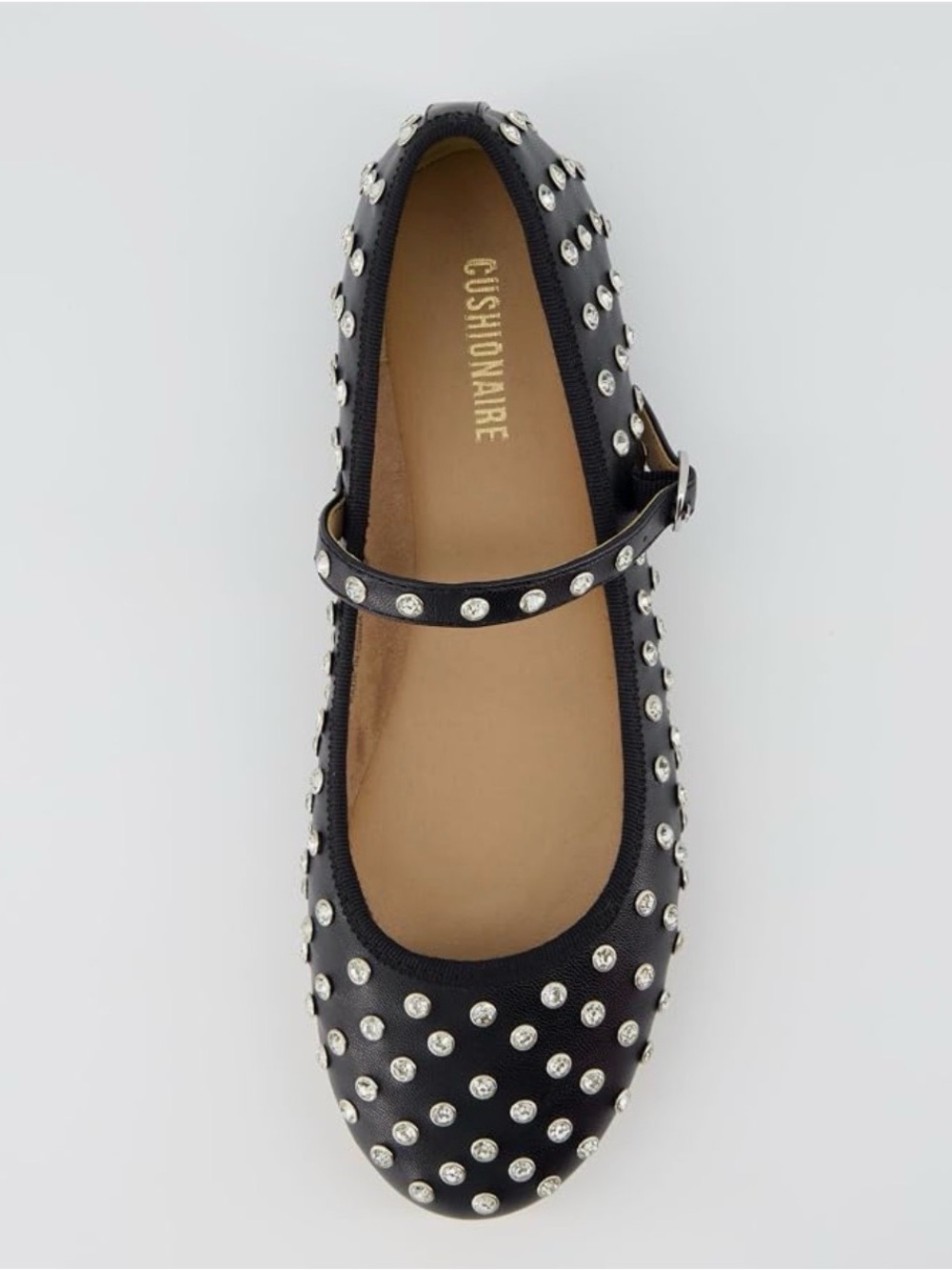 Cushionaire Black Studded Mary Jane Flats
